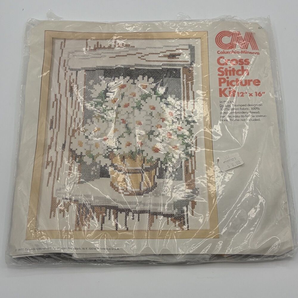 Columbia-Minerva Daisies Cross Stitch Kit Picture 12"x16" 6711
